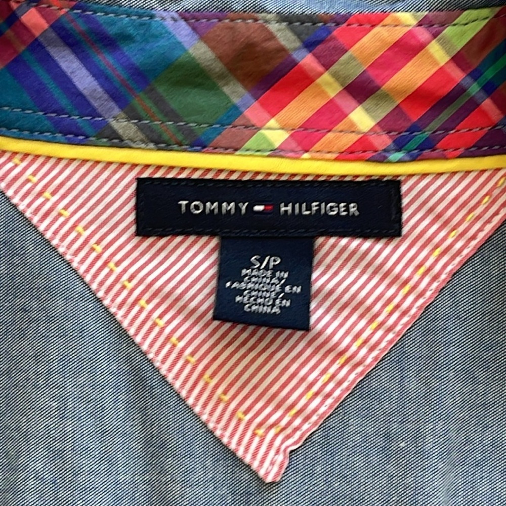 Tommy Hilfiger Chambray Denim Utility Shirtdress Reversible Belt Long Sleeve -S - Picture 11 of 14